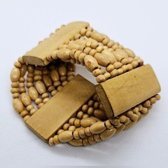 Wooden Bangle Stretch Bracelet - Picture 3 of 4